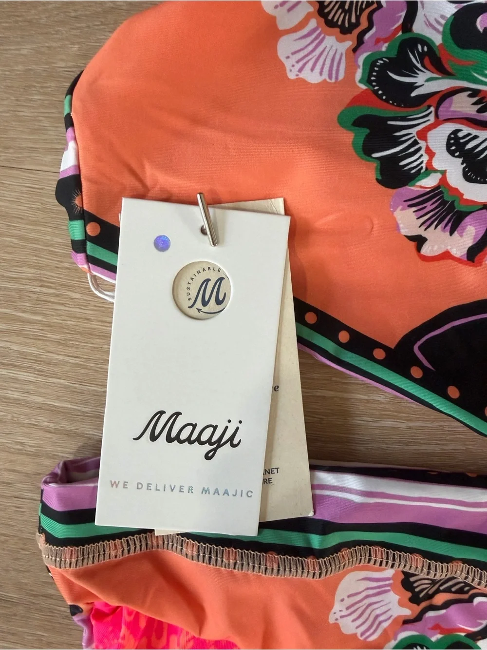 Maaji Rarity Reversible Coral Floral High-Neck Girls' Two-Piece Swim Set